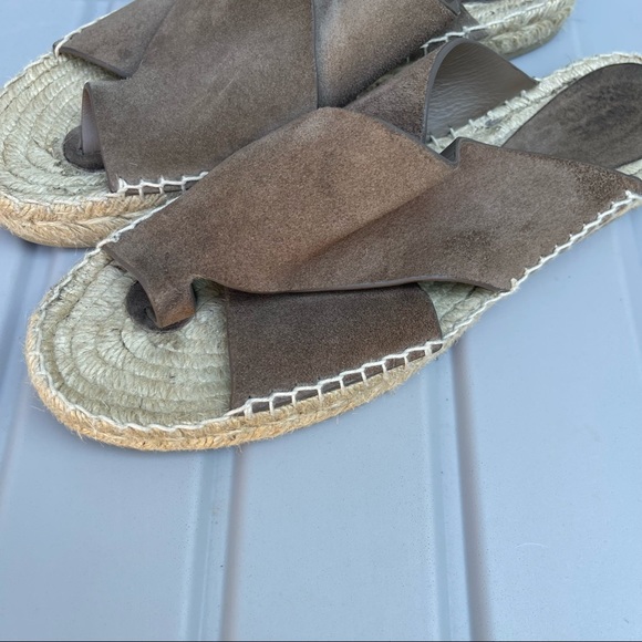 VINCE Carlita Suede Espadrille Slide Sandals Taupe Brown Color Size 10 Women’s - Picture 12 of 12